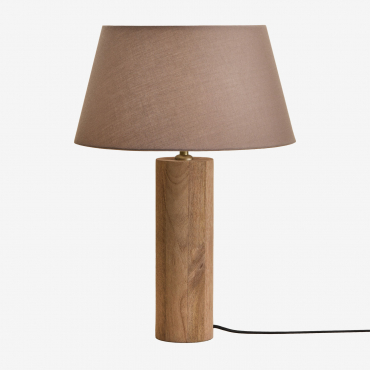 Carolina Mango Wood Table Lamp Mango Wood & Moka Brown Ø40 Cm - ↑25 Cm Monaco - Sklum