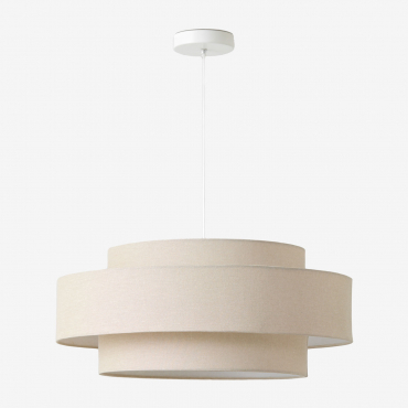 Ceiling Lamp Ø55 Cm In Fabric And Iron Lumira Beige Nature - Sklum