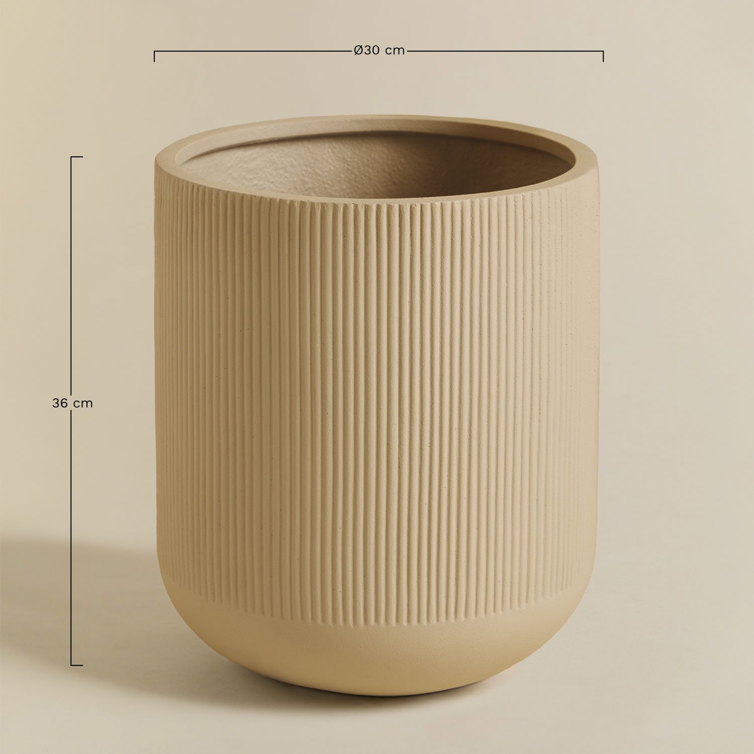 Set of 2 outdoor planters Ø45 cm / Ø30 cm in polyresin Raiden, MEASURES