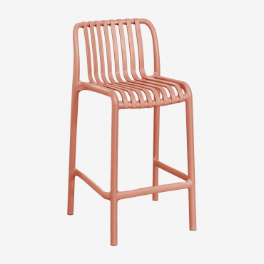 Pack Of 4 Wendell Polypropylene Stackable Garden Stools Red Roof Tile & ↑65 Cm - Sklum