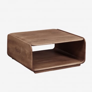 Tinsley Square Wooden Coffee Table Dark Acacia Brown & 75 X 75 Cm - Sklum