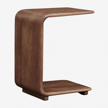 Pack Of 2 Bedside Tables 35x40 Cm In Tinsley Wood Dark Acacia Brown - Sklum
