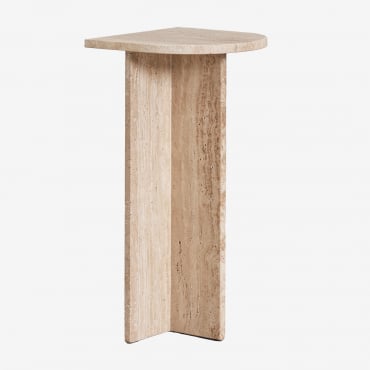 Corwel Natural Stone Side Table Travertine - Sklum
