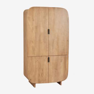 Agathe Mango Wood Wardrobe Natural Wood - Sklum