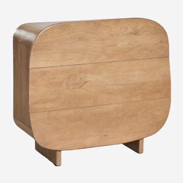 Agathe 3-drawer Mango Wood Chest Of Drawers Natural Wood - Sklum