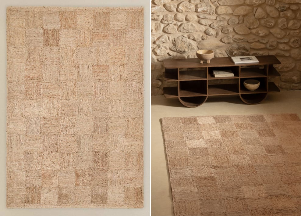 Rectangular jute rug Olivarion