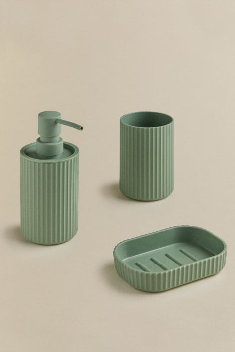 Bathroom set in dark green ABS Ozene - Laurel Green