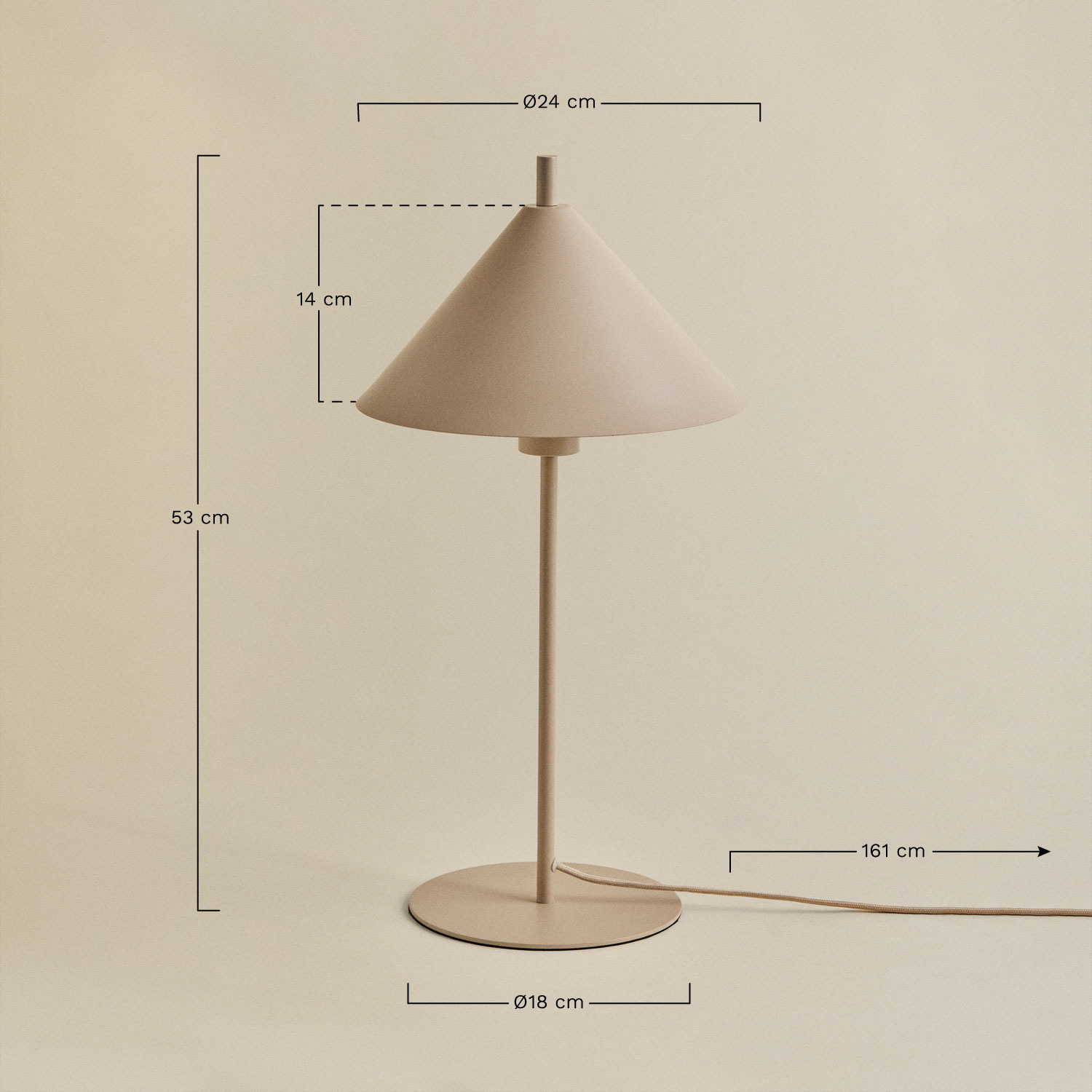 Aziel Metal Table Lamp, MEASURES