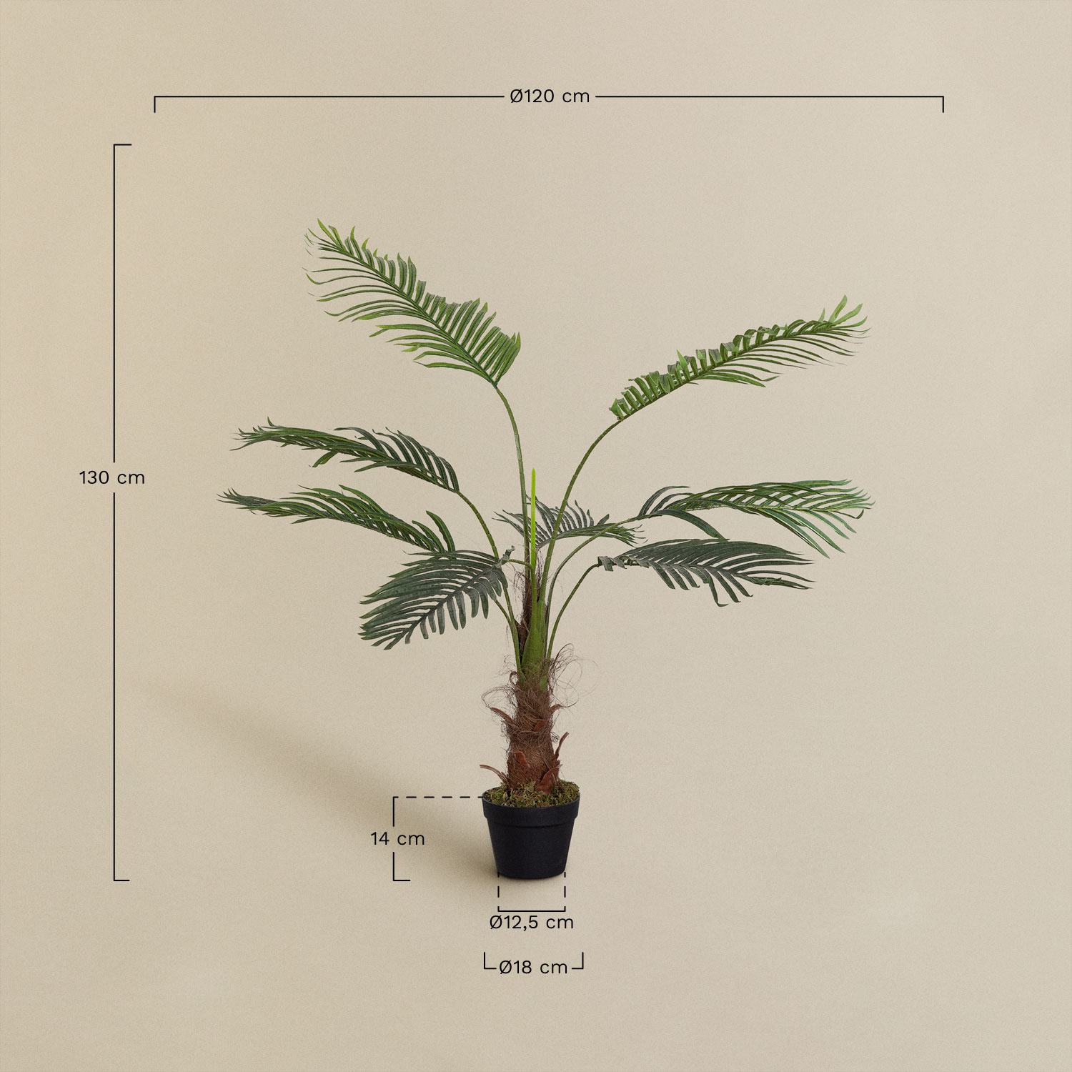 Planta artificial decorativa Palmera Design             , medidas