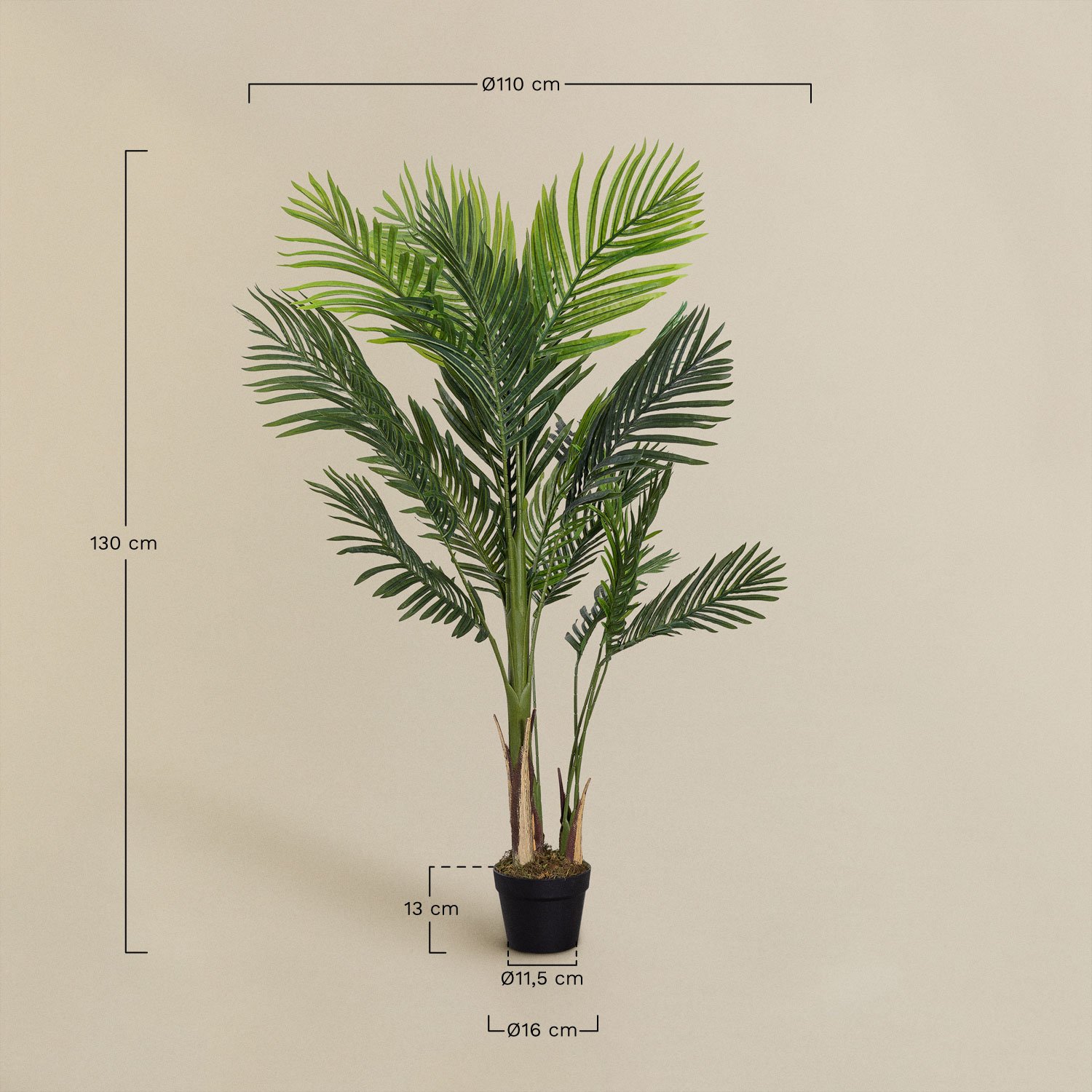 Decorative Artificial Plant Palm Tree 130 cm, MEASURES