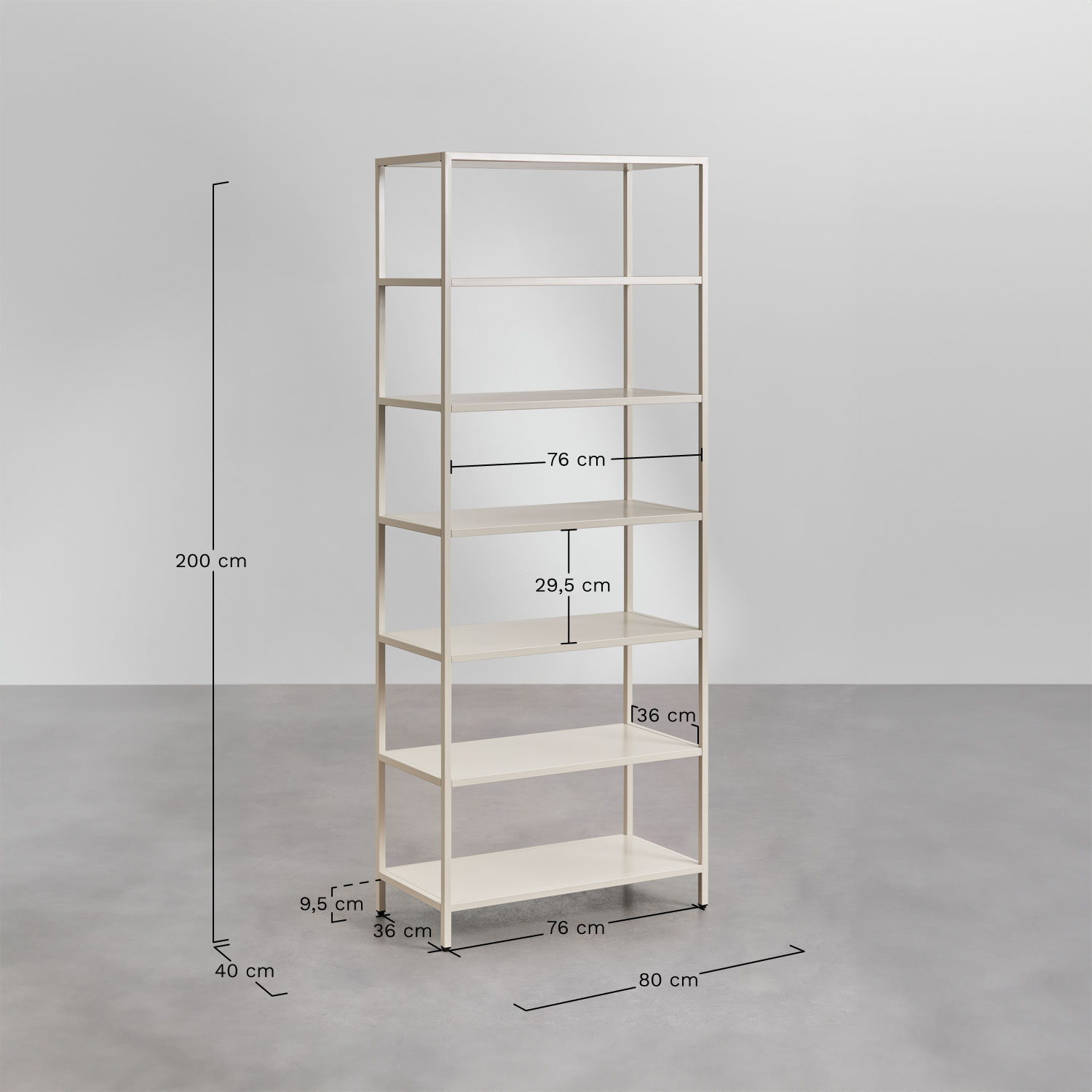 Janine steel shelving, MEASURES