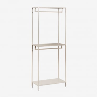 Janine Open Steel Wardrobe Tapioca Beige - Sklum