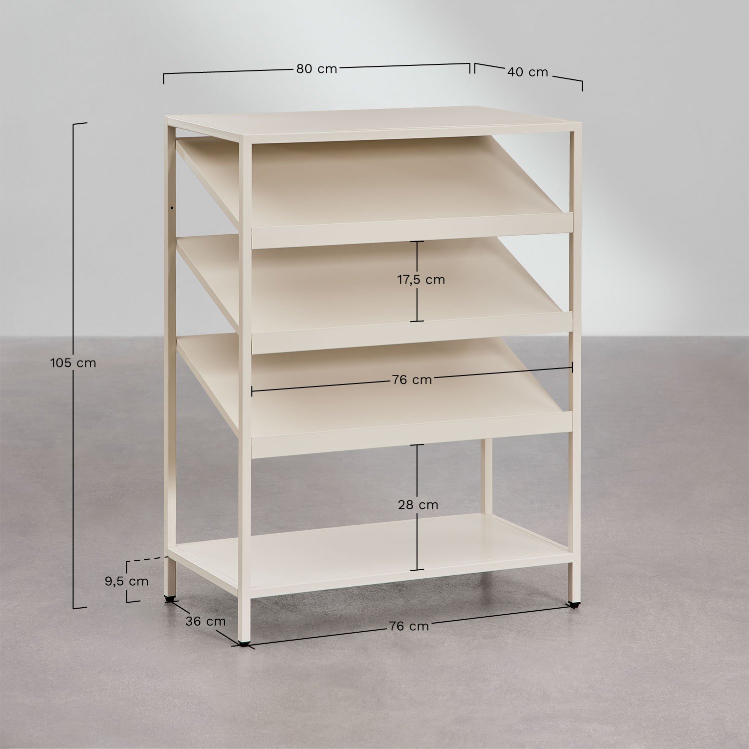 Janine Steel Shoe Rack, MEASURES