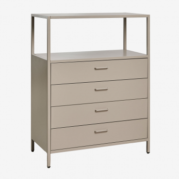 Janine Steel Chest Of Drawers Moka Brown - Sklum