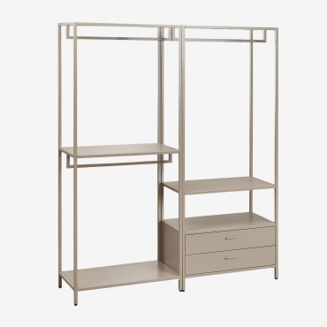 Janine 2-piece Open Modular Wardrobe With Drawers Moka Brown - Sklum