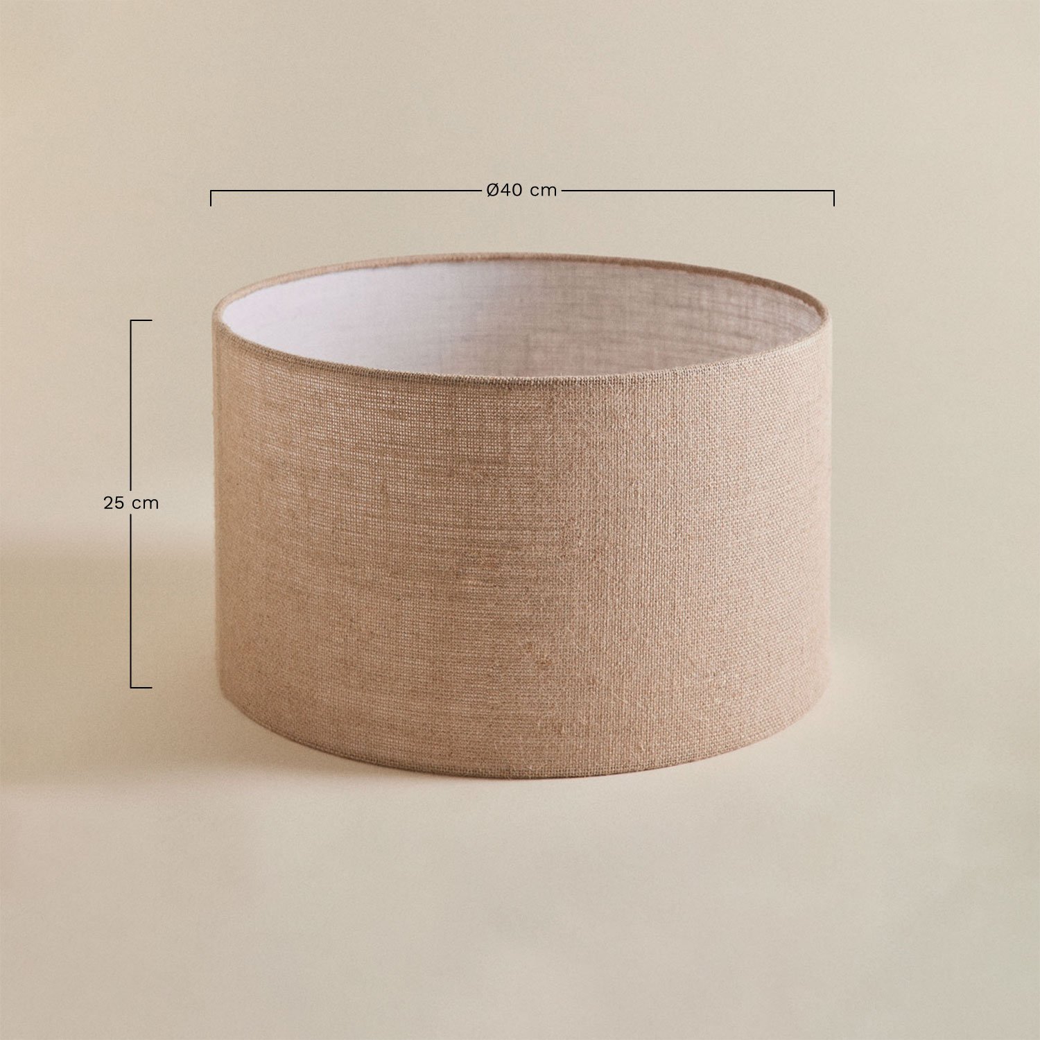 Lampshade Ø40 cm in Azoia linen, MEASURES