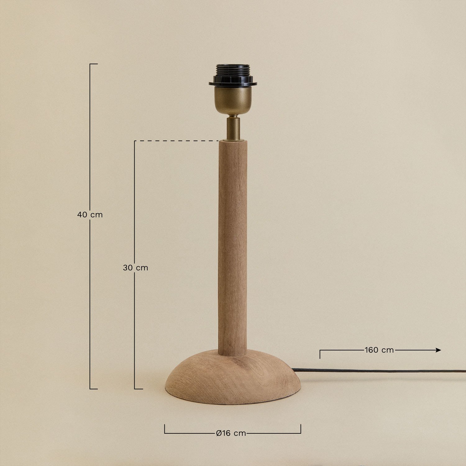 Harry mango wood table lamp base 30 cm, MEASURES
