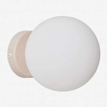 Stainless Steel Wall Sconce With Crystal Ball Uvol Traditional Tapioca Beige - Sklum