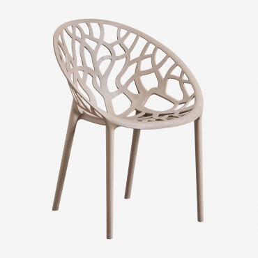 Ores Stackable Polypropylene Garden Chair Moka Brown - Sklum