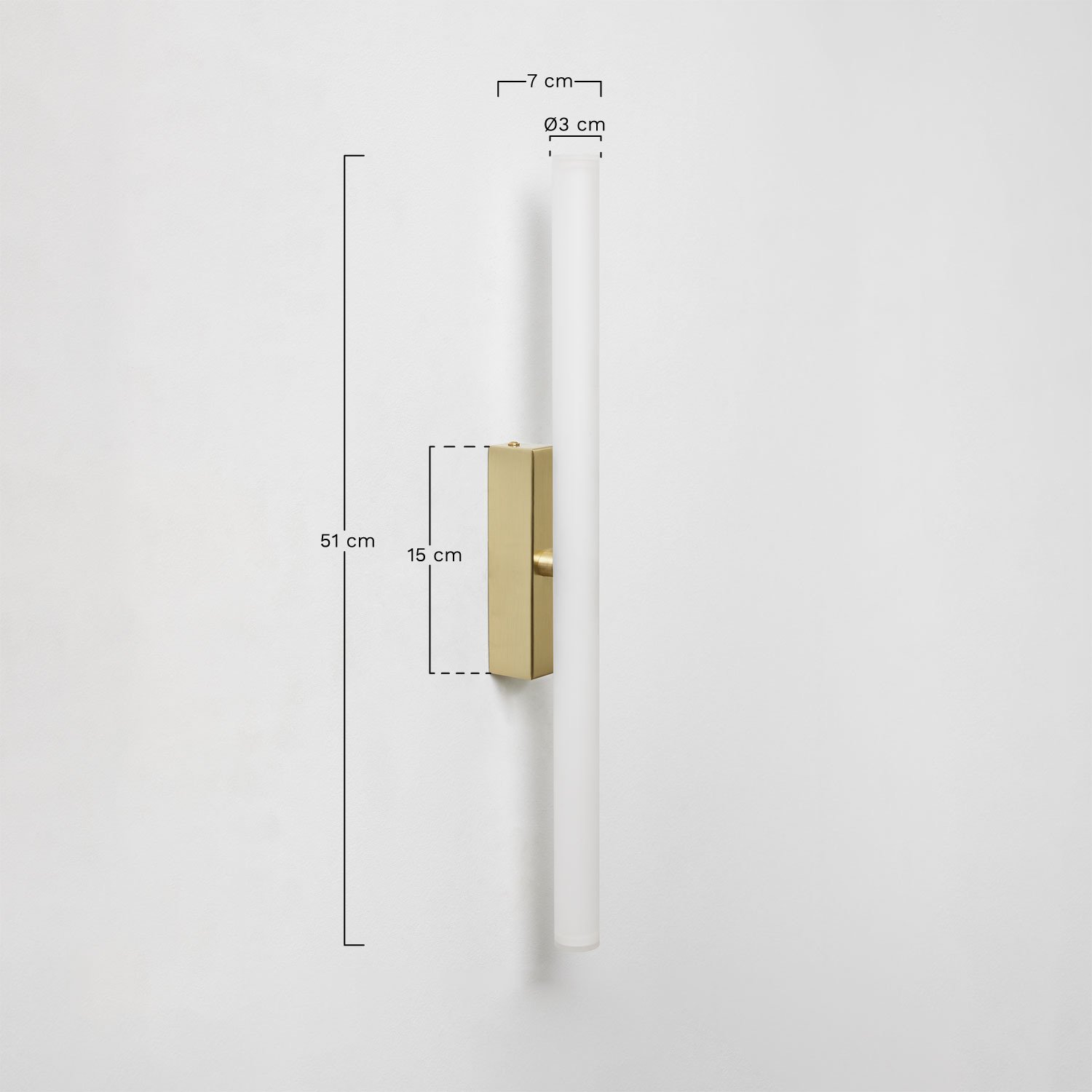 Ziraivo stainless steel LED wall light, MEASURES