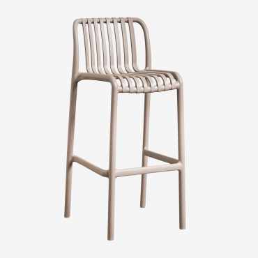 Pack Of 2 Wendell Polypropylene Stackable High Stools Moka Brown & ↑75 Cm - Sklum