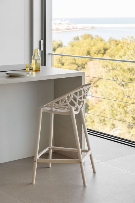 High stool 65 cm in tapioca beige polypropylene Ores - Tapioca Beige