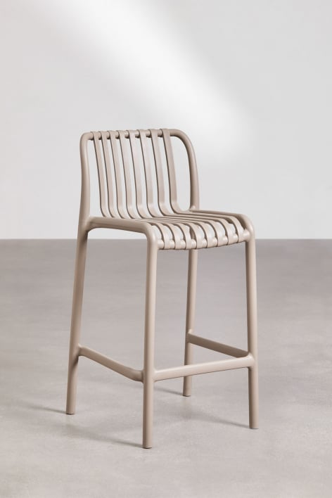 Pack of 4 stackable high stools in Wendell polypropylene - Moka Brown