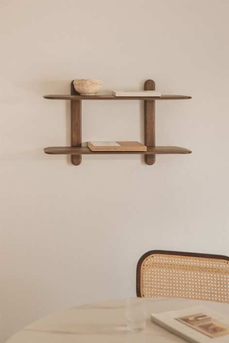 Veleta wooden wall shelf - Dark Acacia Brown