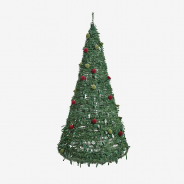 Foldable Christmas Tree With Led Lights Taimy Red & ↑210 Cm - Sklum