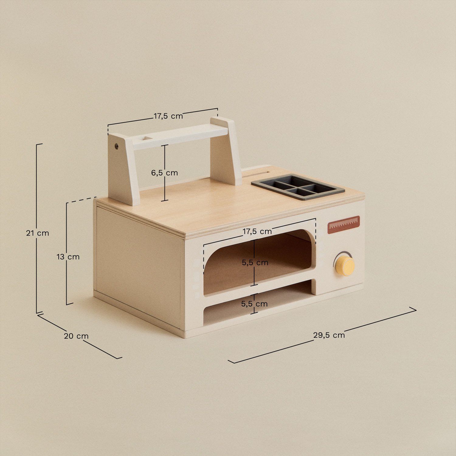 Bambelin Kids wooden pizza oven, MEASURES