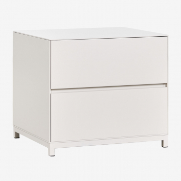 Rectangular Bedside Table 50x45 Cm In Kivora Mdf Gardenia White - Sklum