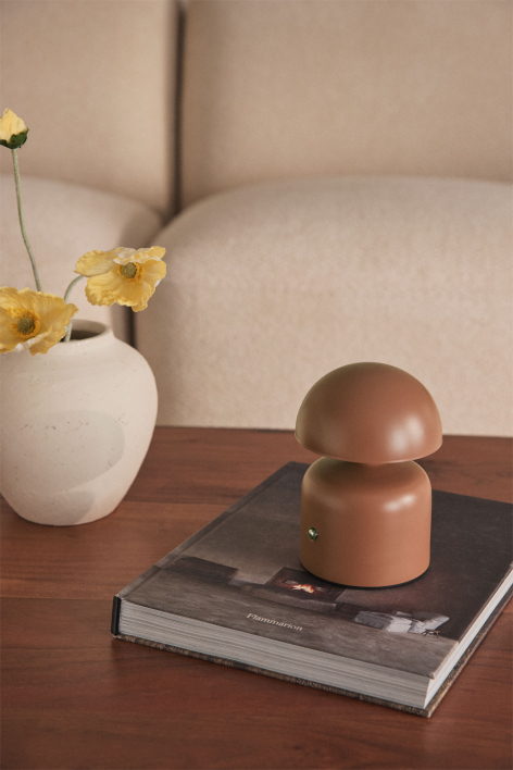 Nantali wireless LED iron table lamp - Red Roof Tile