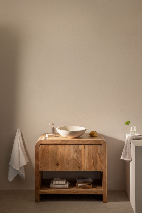 Vacry wooden bathroom furniture set - Acacia Brown