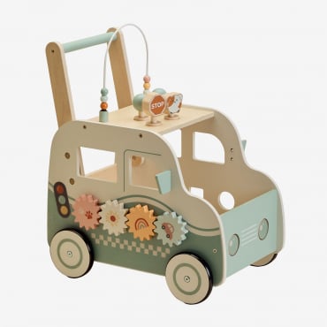 Giennah Kids Multi-activity Wooden Walker Brown Natural Wood - Sklum