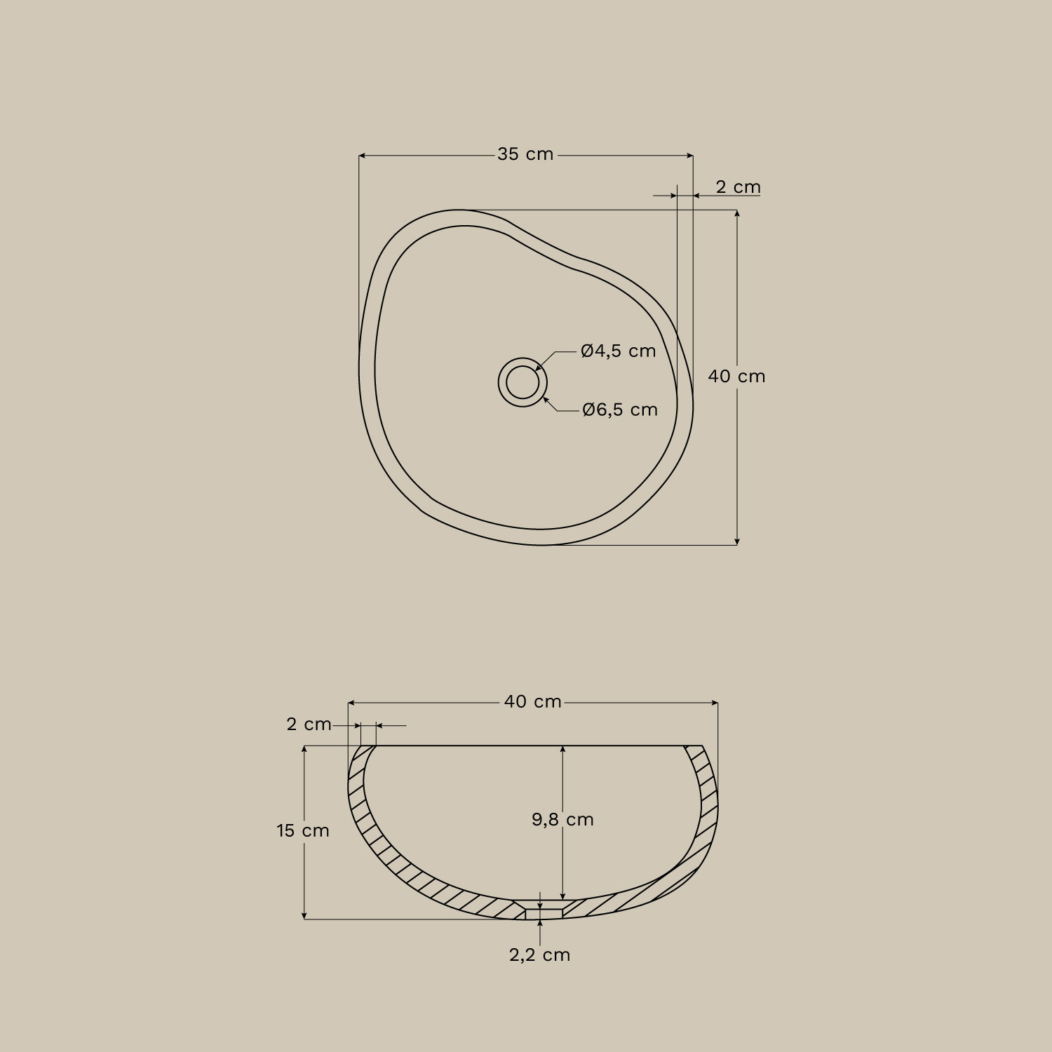 Vacry acacia wood bathroom furniture set, MEASURES