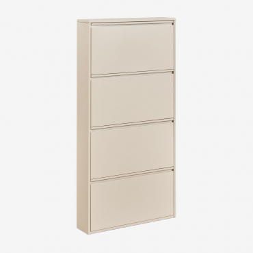 Logan Steel Shoe Rack Tapioca Beige & 4 Doors - Sklum