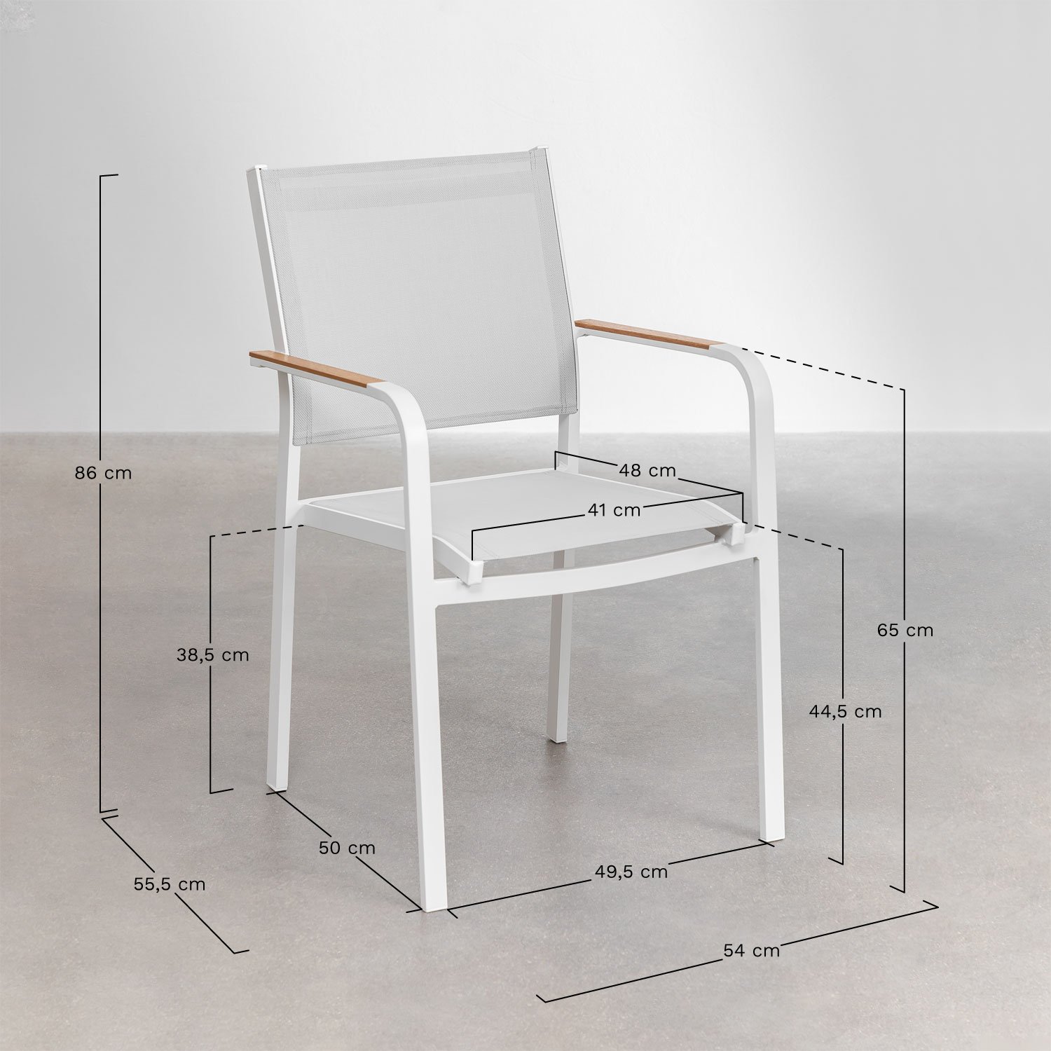 Archer Round Table Set (Ø100 cm) and 4 Garden Chairs , MEASURES