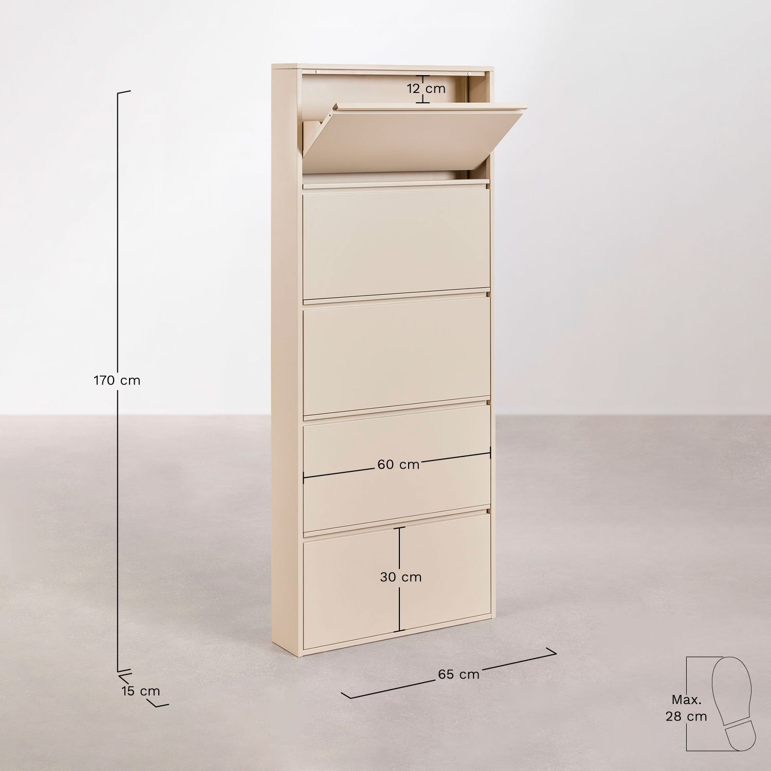 Logan Steel Shoe Rack, MEASURES