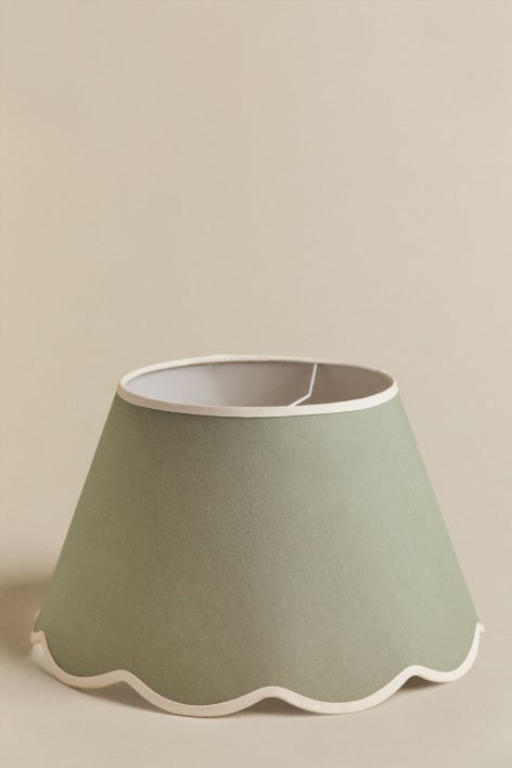 Berne cotton lamp shade - Olive Green Cotton - White