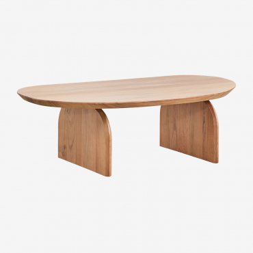 Bedum 135x80 Cm Wooden Coffee Table Natural Wood - Sklum