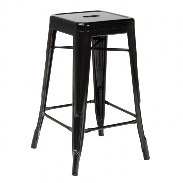 Stackable High Steel Stool Lix Black & ↑65 Cm - Sklum