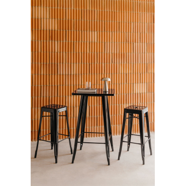 Lix High Table And 2 High Stools Set Black - Sklum