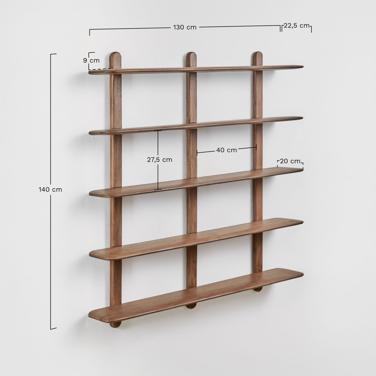 Veleta wooden wall shelf, MEASURES