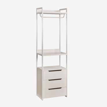 Velunis Iron Open Wardrobe With Drawers Gardenia White - Sklum