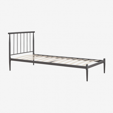Amaia Iron Bed Grey Graphite & 90 X 190 Cm - Sklum