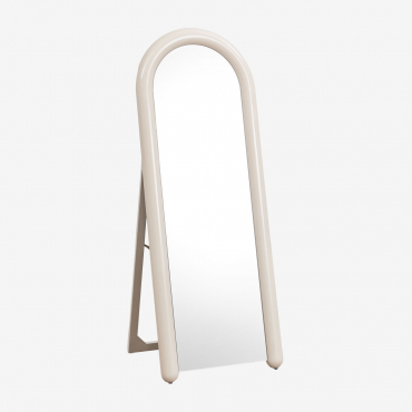 60x160 Cm Free-standing Mirror In Mdf Nurevi Tapioca Beige - Sklum