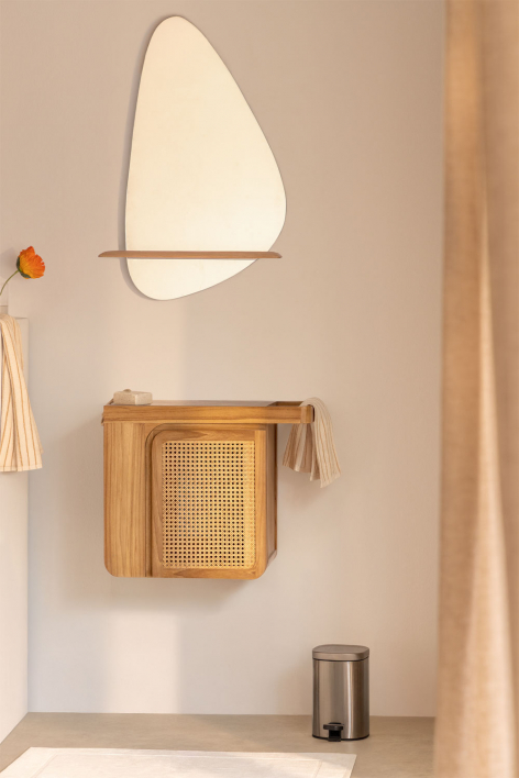 Suspended bathroom furniture set 60x40 cm in teak wood Georgy - teak wood