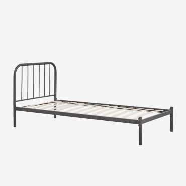 Asteri Iron Bed Grey Graphite & 90 X 190 Cm & No Mattress - Sklum