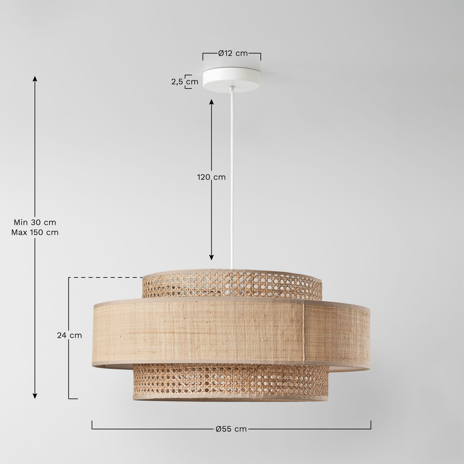 Lumira pendant ceiling lamp, MEASURES