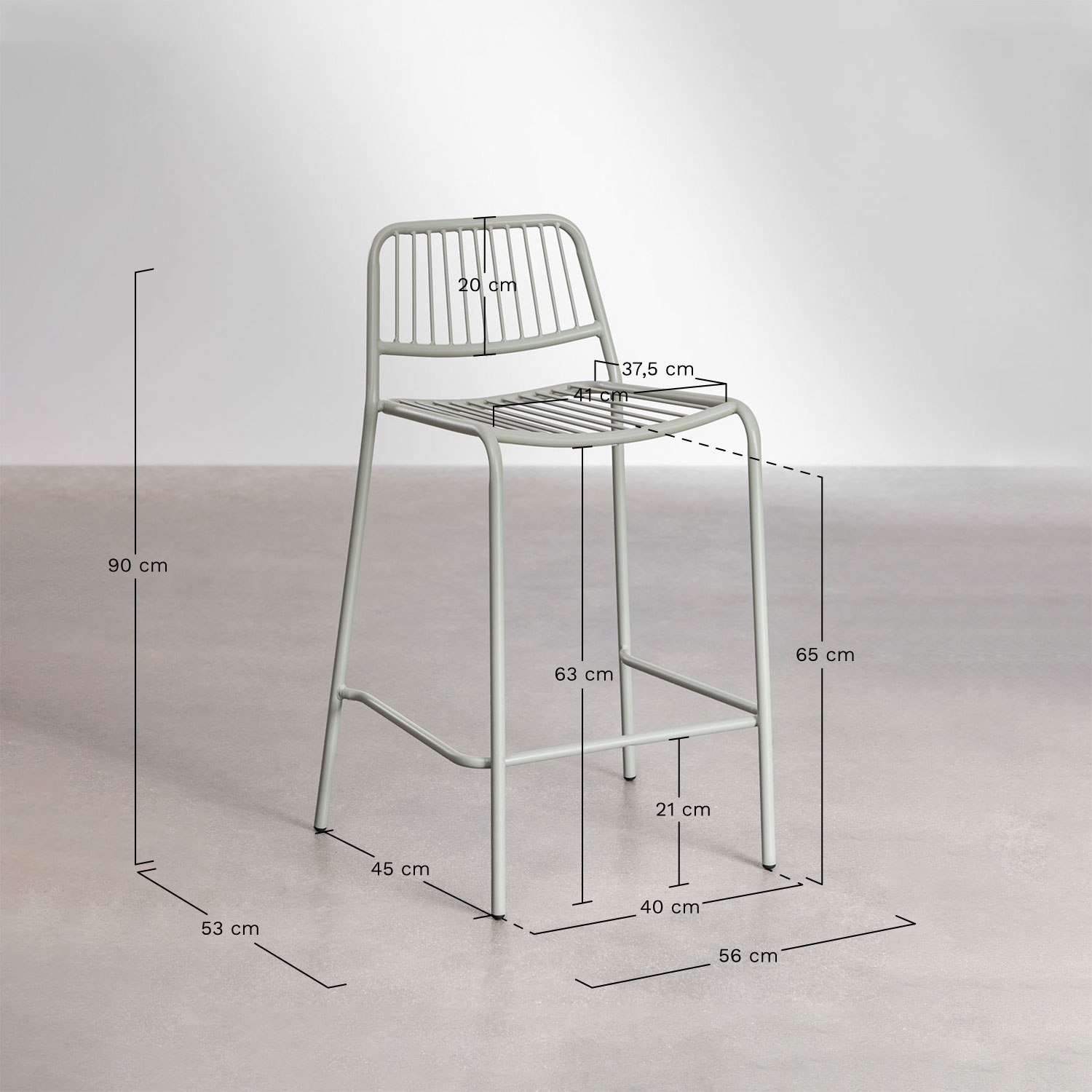 Elton Stackable High Stool  , MEASURES